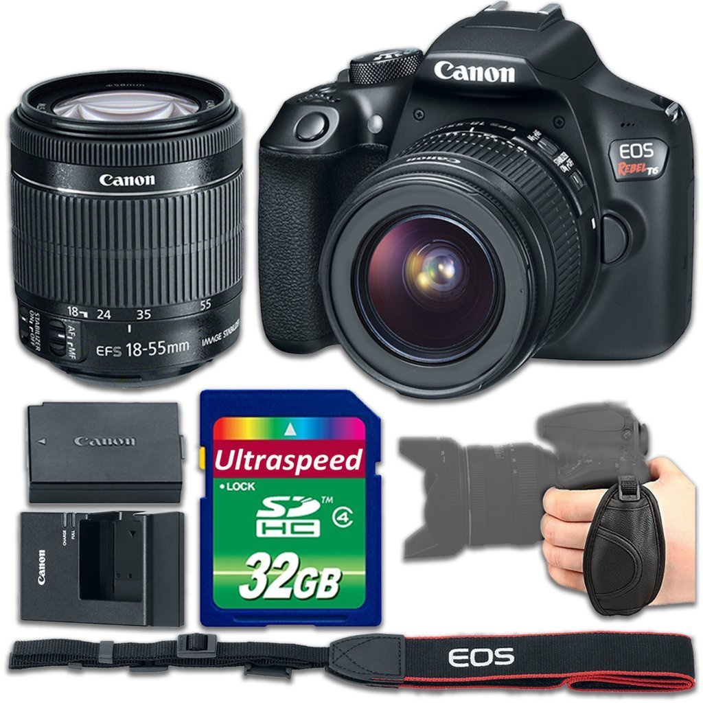Canon EOS Rebel T6 DSLR Camera Bundle with Canon EFS 1855mm f/3.55.6