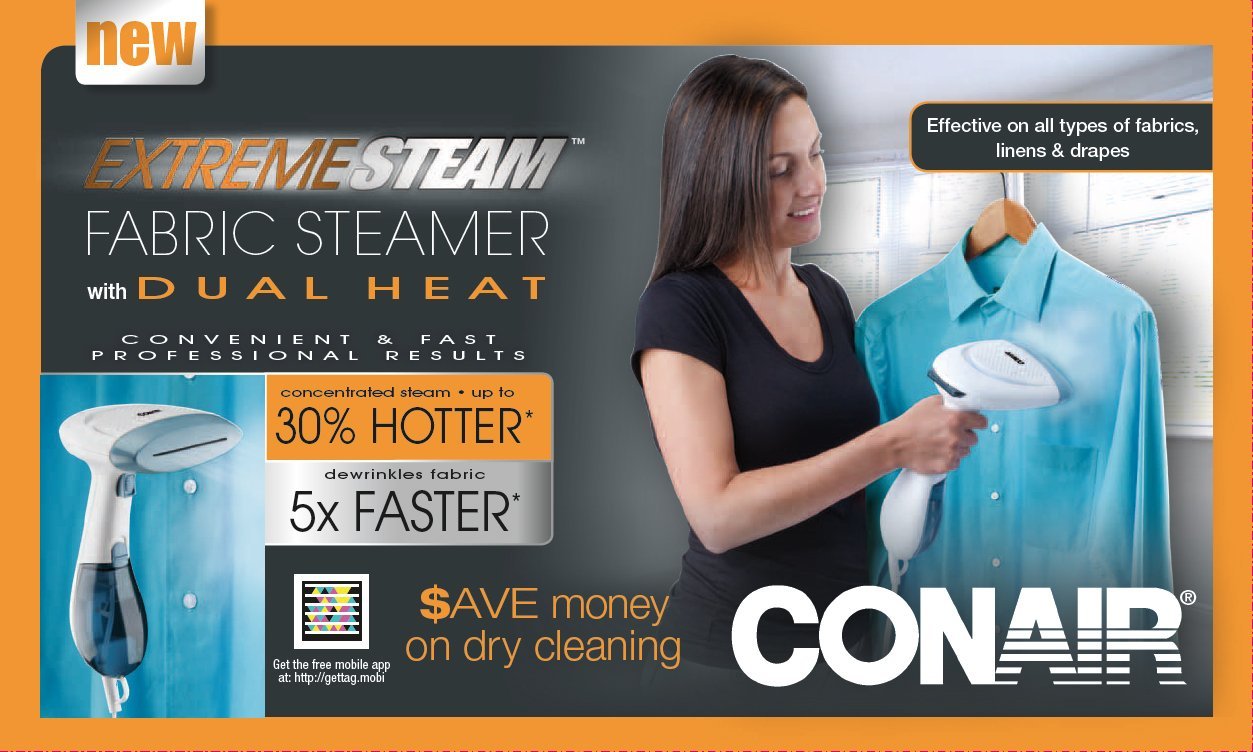 Conair GS45 Extreme Steam Hand Held Fabric Steamer with Dual Heat and
