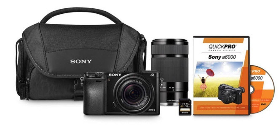 Sony a6000 24MP Interchangeable Lens Bundle with 1855mm Lens, 55210