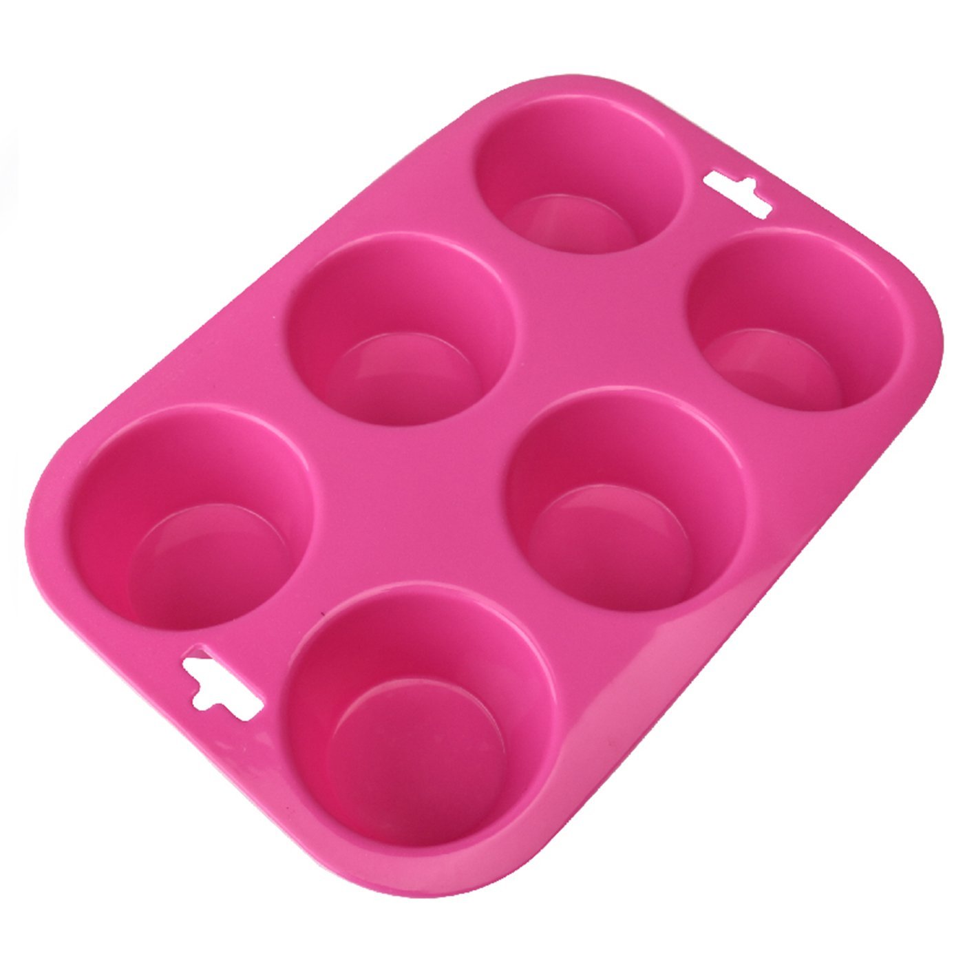Iconic 6 Cup Silicone Muffin & Cupcake Baking Pan / Non Stick / Dishwasher Microwave Safe