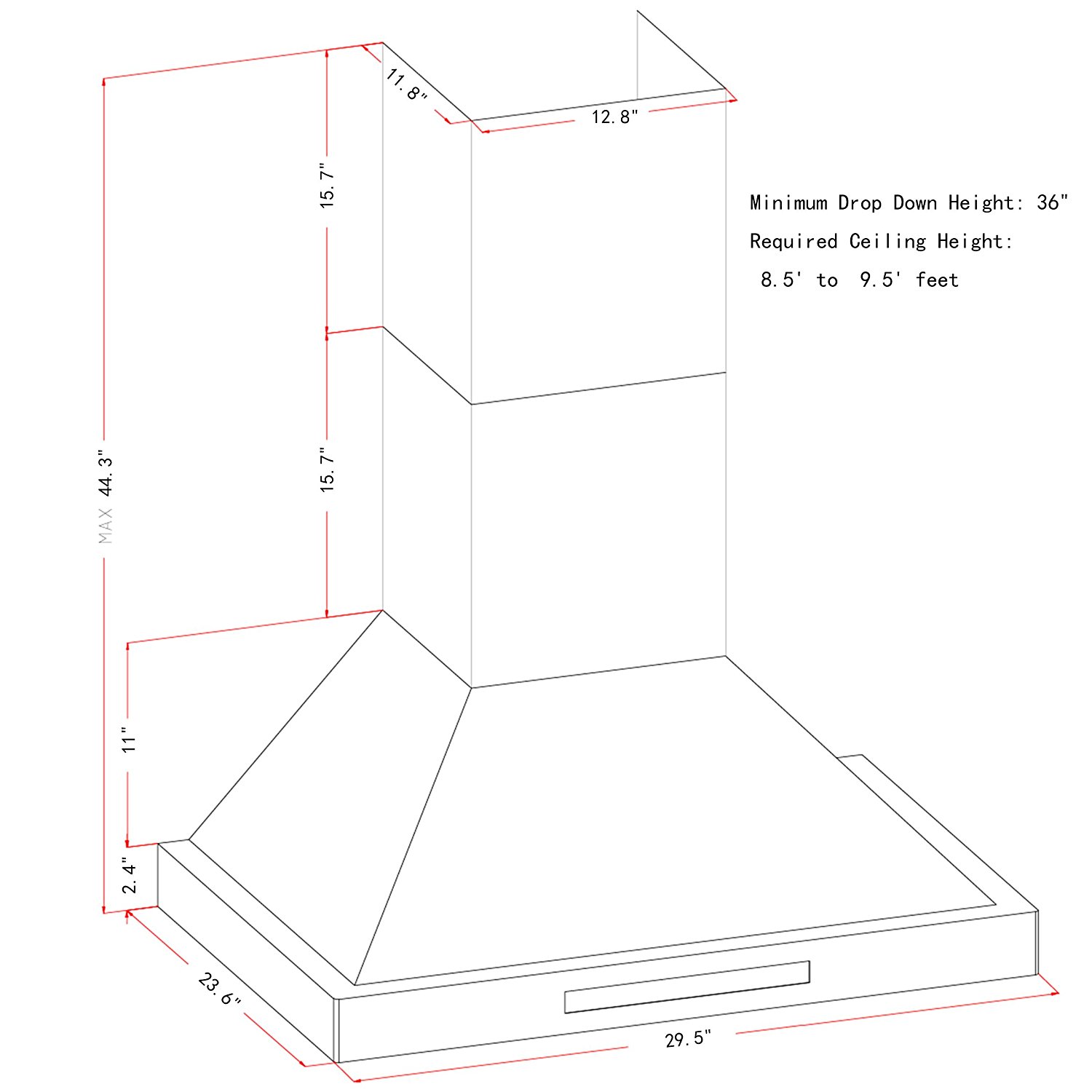 AKDY 30" Stainless Steel Wall Mount Halogen Light Kitchen Vent Cooking