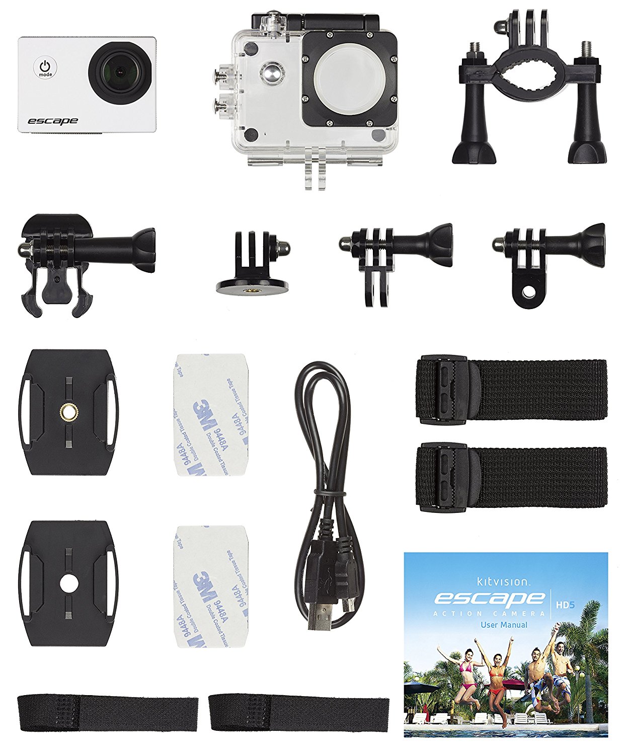 Kitvision Escape HD5 Waterproof HD 720p Action Camera with Mounting