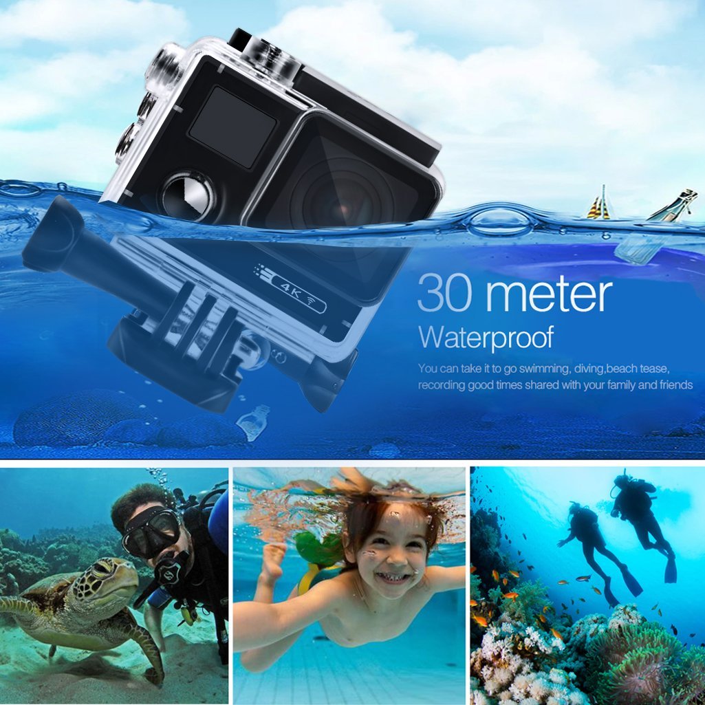 4K Camera, POTO F88 Waterproof Sports DV 2.0'' LCD Video Cam Support