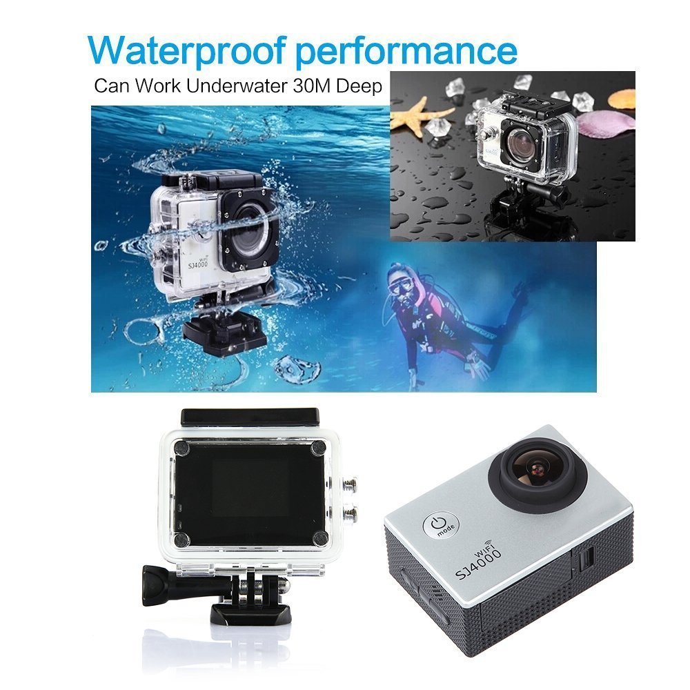MiraTech Waterproof Action Camera 12MP 1080P HD with 2 Batteries and