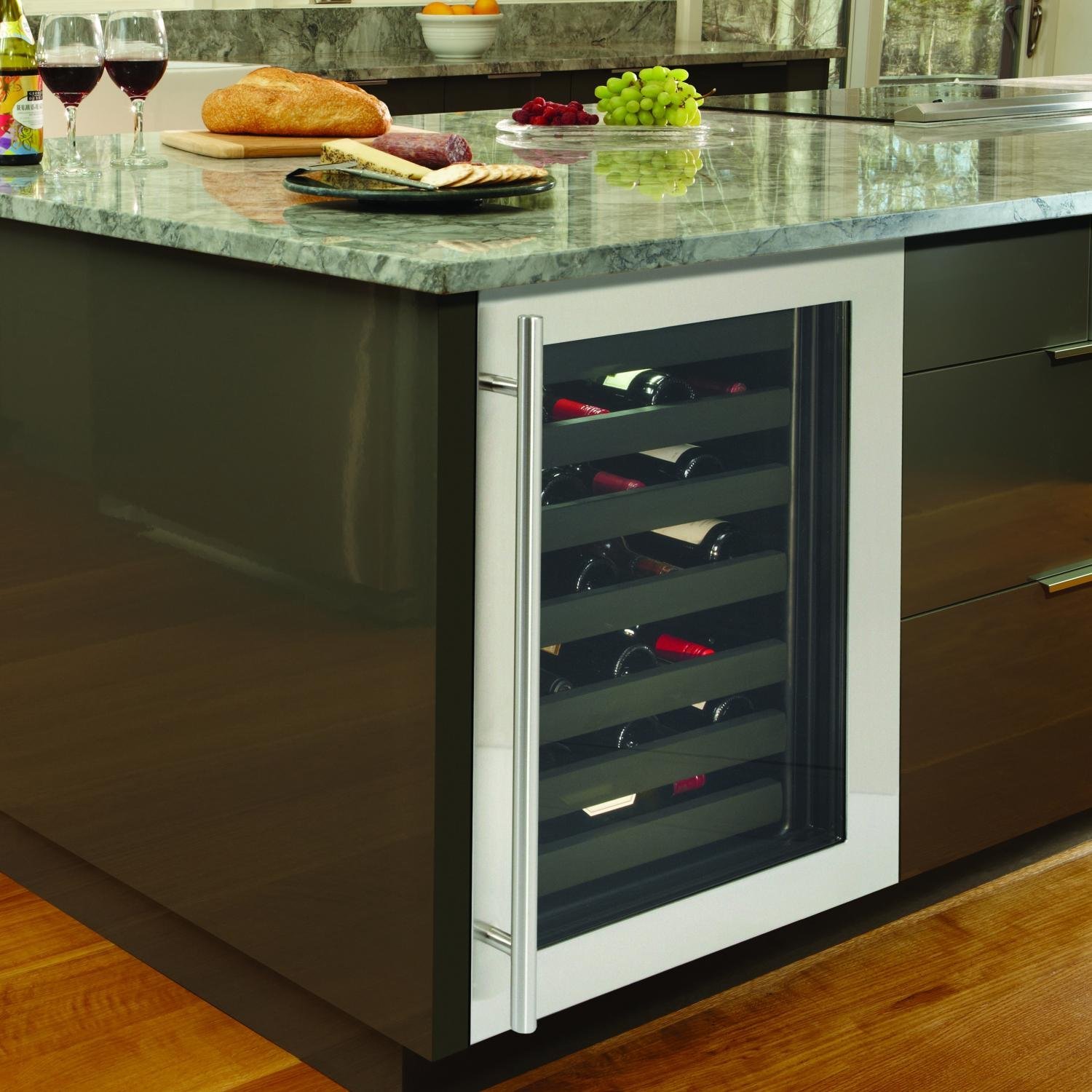 ULine 24" Stainless Steel Glass Door Compact Refrigerator N3 free