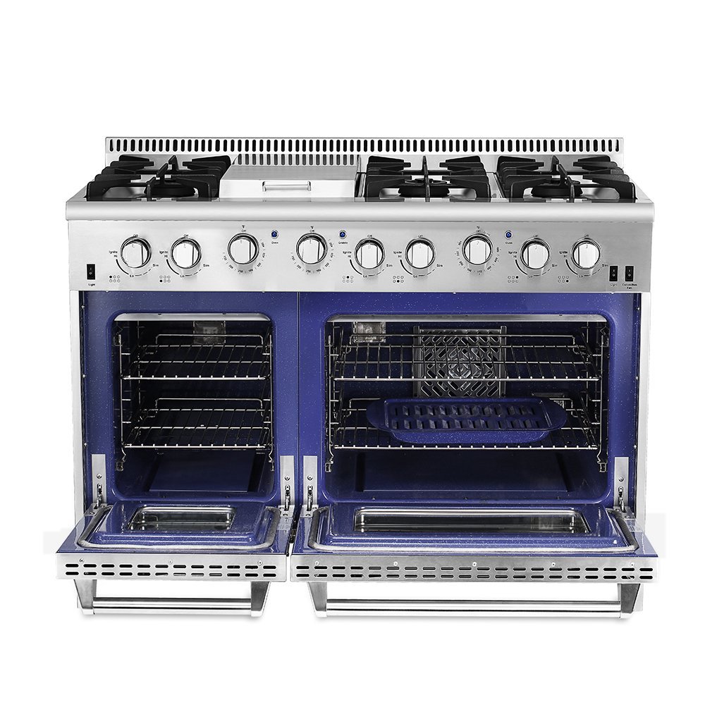 Anself THOR KITCHEN HRG4808U 48inch Stainless Steel Gas Fuel Range