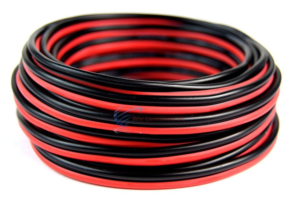 25' Ft. 16 GA Gauge Red Black Stranded 2 Conductor Speaker Wire Car