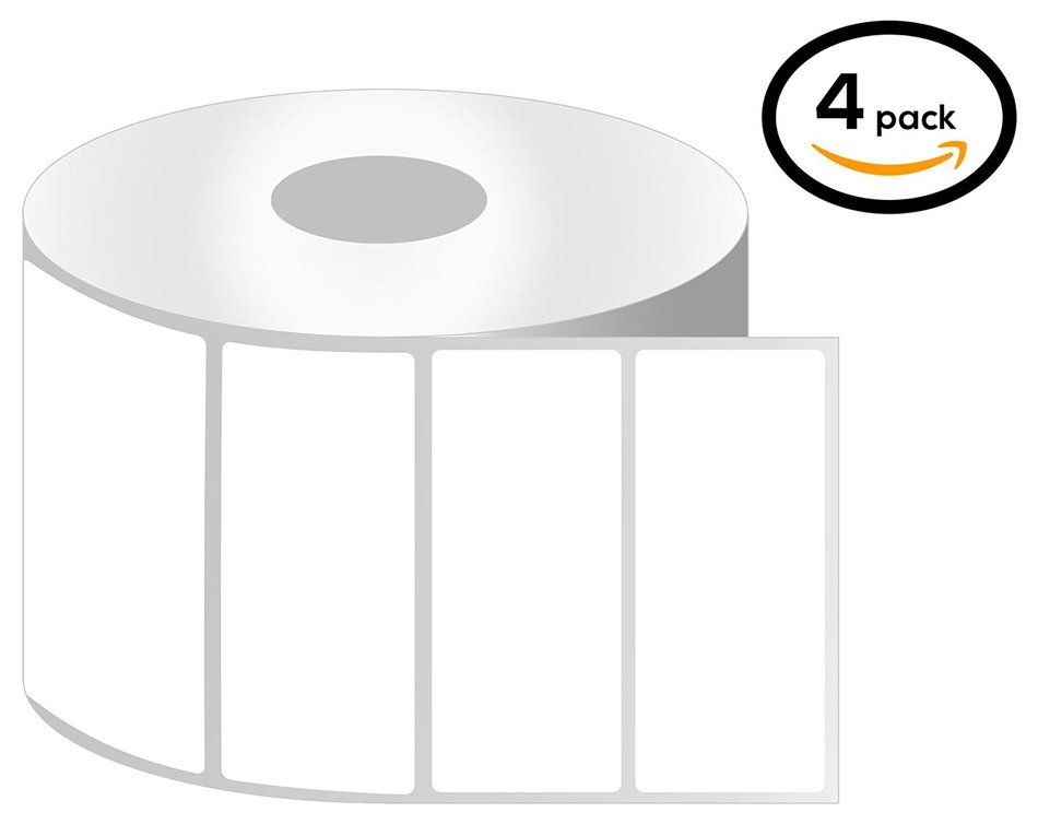 1 Inch Core 3.5 x 1 Zebra Compatible Direct Thermal Labels 4 Packs