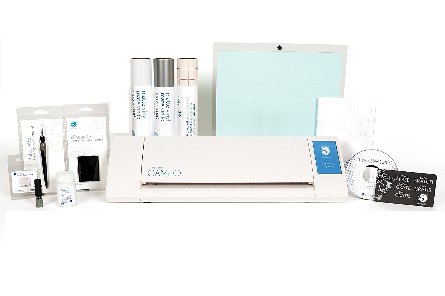 Silhouette Cameo II Machine + Large Starter Bundle, 2 Vinyl Rolls