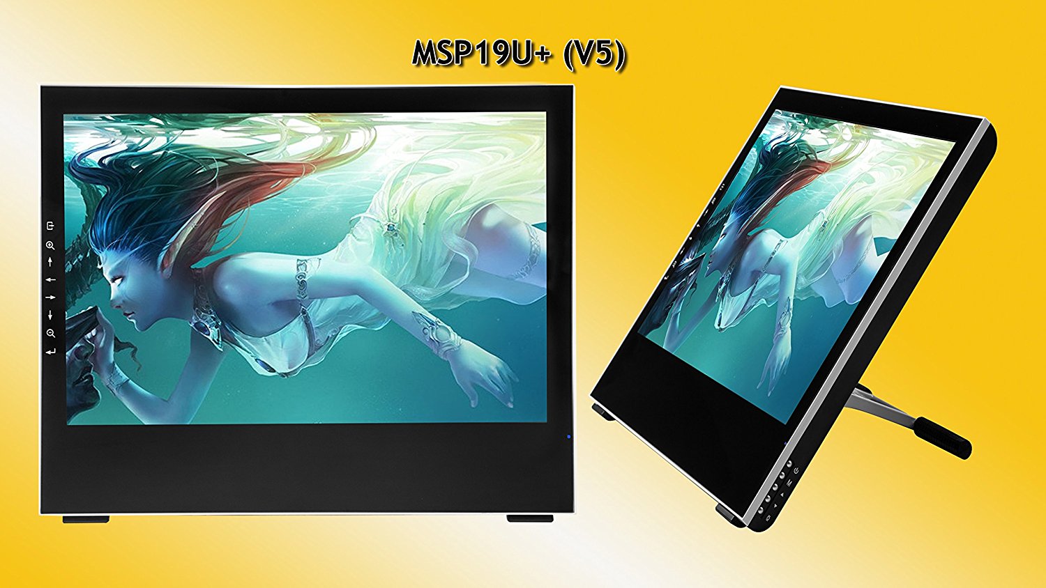 Yiynova MSP19U+V5 Tablet Monitor, 2 Pen Kits, DVII Input, Analog