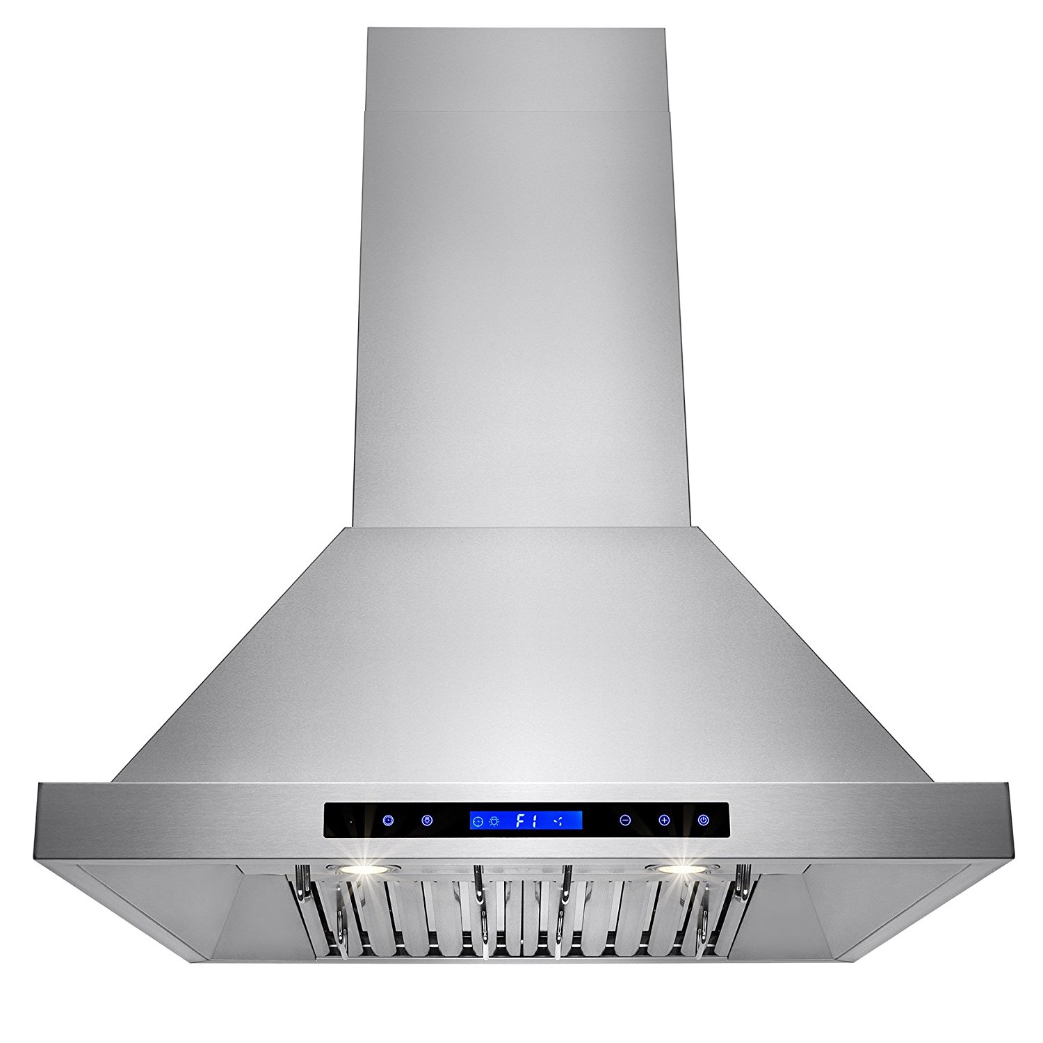 AKDY® 30" Stainless Steel Island Mount Range Hood Touch Screen Display