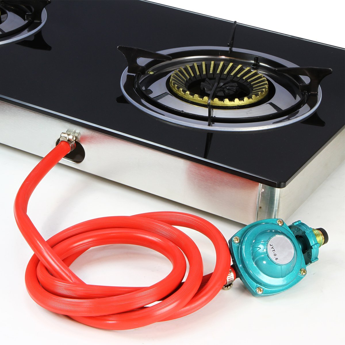 XtremepowerUS Deluxe Propane Gas Range Stove 2 Burner Tempered Glass