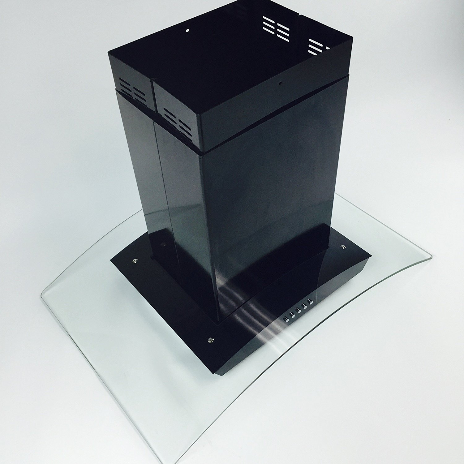 Eureka 30" European Style Glass Black Island Mount Range Vent Hood N4