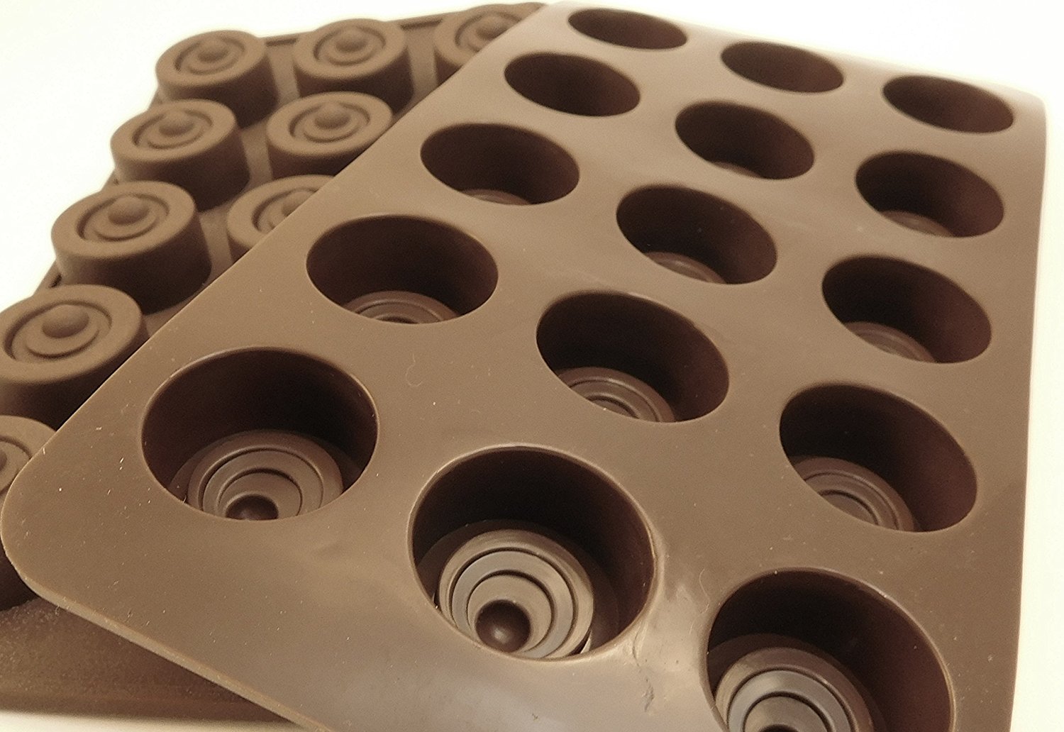 Set of 2 Round Silicone Chocolate and Candy Molds; ice cubes, wedding