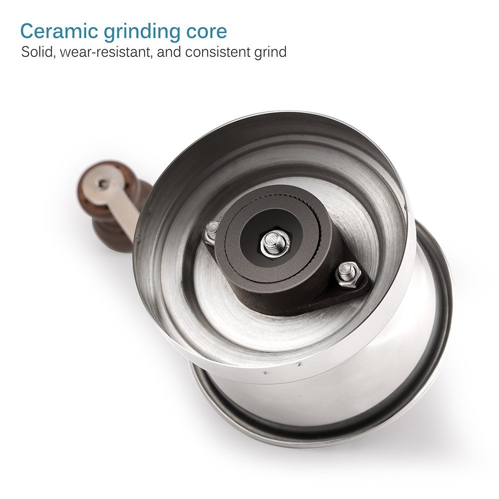 Ecooe Manual Coffee Grinder Stainless Steel Manual Grinder Ceramic Burr