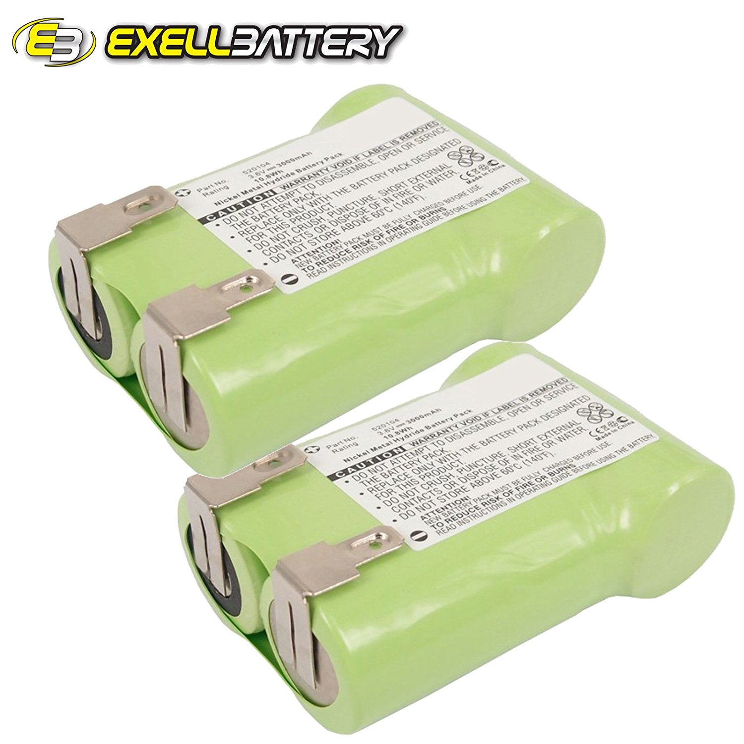 2x Exell NiMH 3.6V Battery Fits AEG Junior 3000 Handheld Vacuums