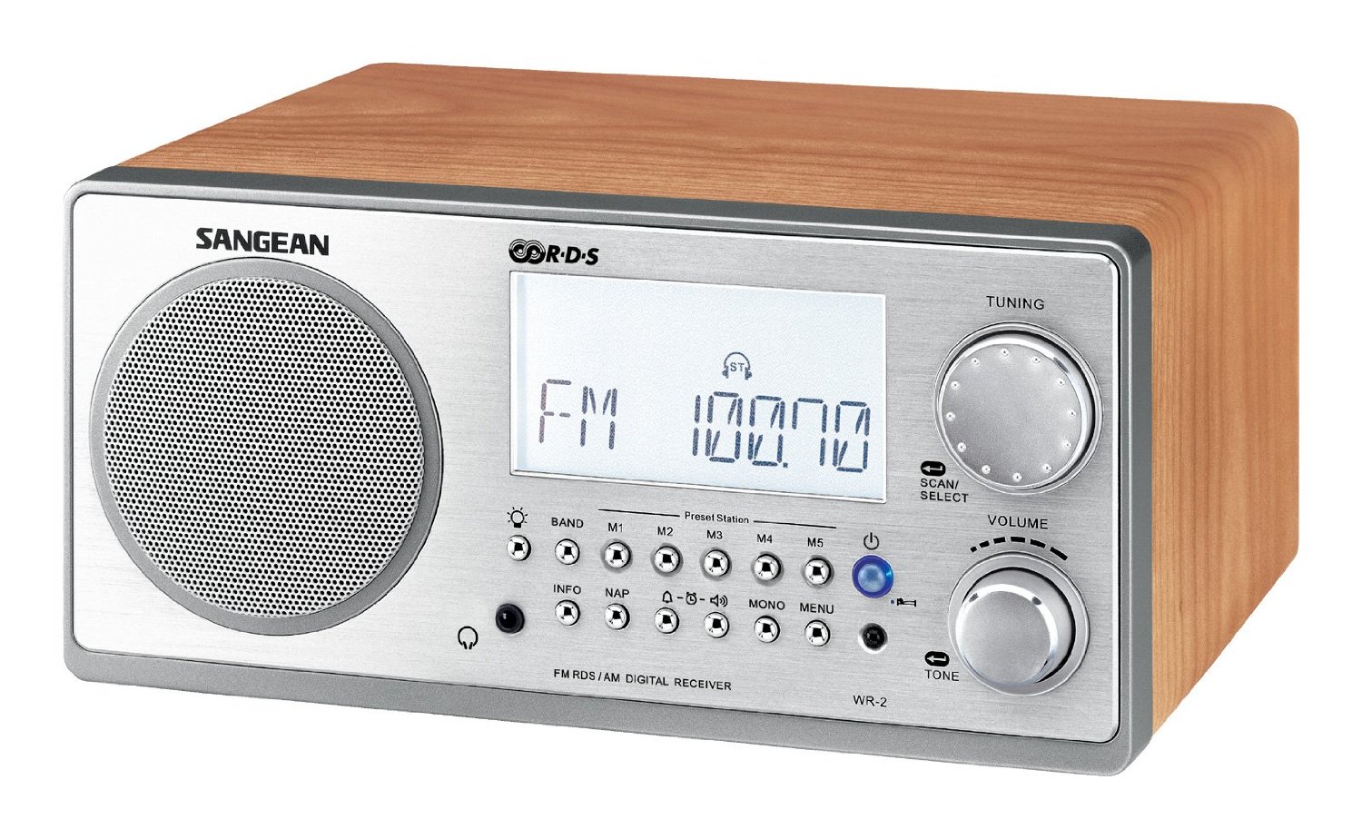 Sangean All in One AM/FM Alarm Clock Radio with Large Easy to Read