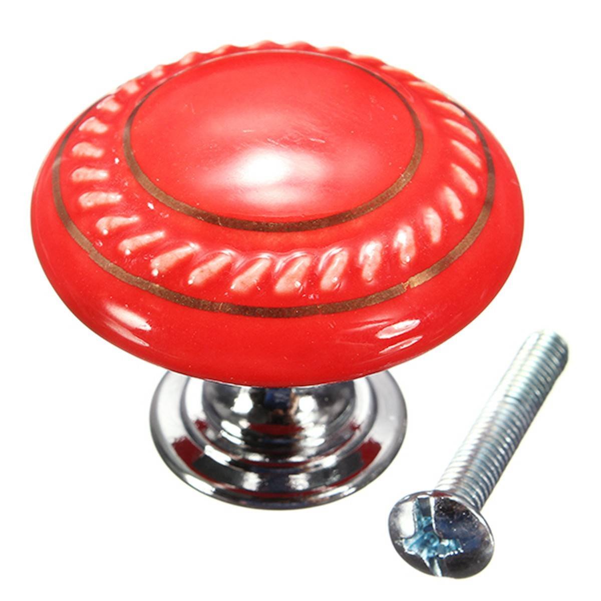 KINGSO 10pcs Retro Style Round Ceramic Door Knob Drawer