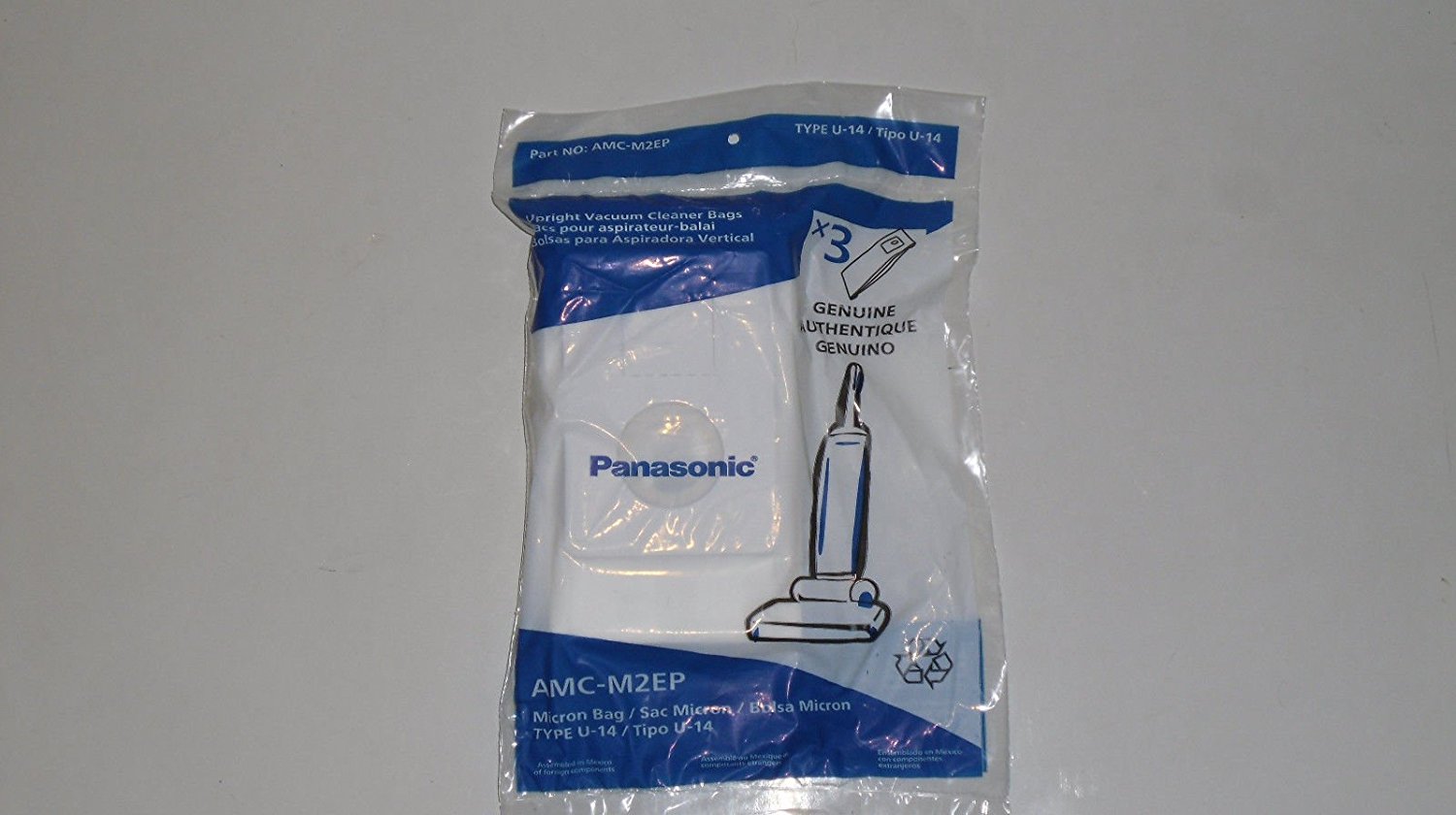 Panasonic Upright Vacuum Cleaner Type U14 Paper Bags 3 Pk Part AMC