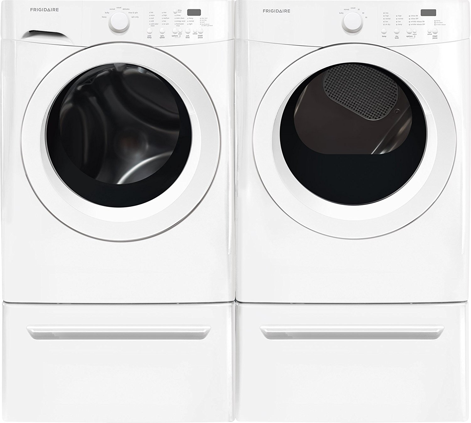 Frigidaire White Front Load Laundry Pair with FFFW5000QW 27" Washer