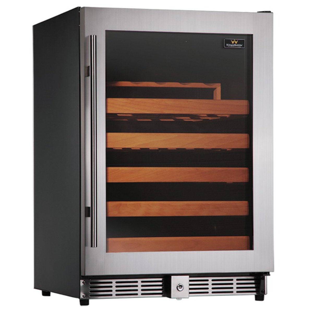 KingsBottle PRO Series 25 Bottle Single Zone Wine Cooler, Black N32