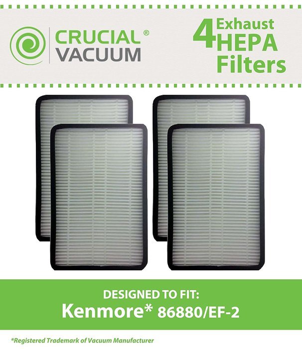 4 Kenmore 86880 EF2 Exhaust HEPA Vacuum Filter, Compare to Sears