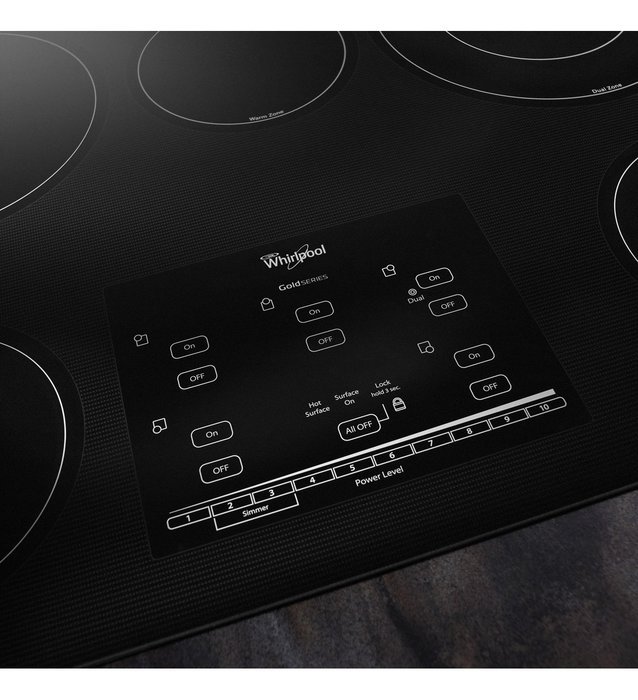 Whirlpool Gold G9CE3065XB 30 Smoothtop Electric Cooktop, 5 Elements