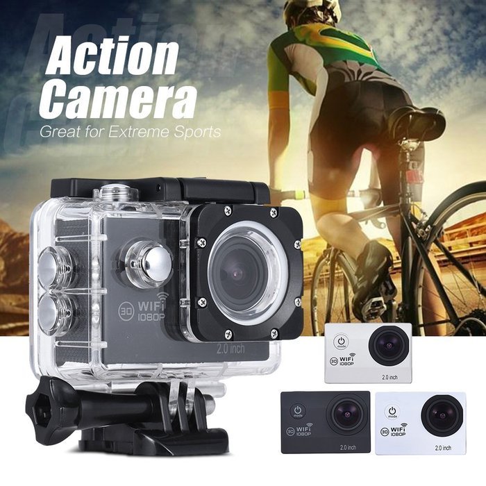 Andoer Action Camera 1080P FHD 30fps 14MP Novatek NTK96655 Waterproof 30m WiFi 2.0" LCD 170
