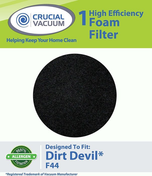 1 Dirt Devil F44 Foam Filter, Fits Inside Dirt Devil Part 304019001 (304019001), Designed and