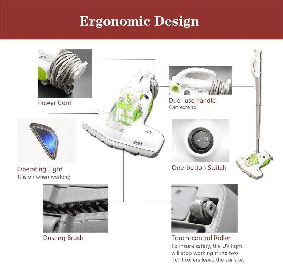 AntiBacterial UV Vacuum Cleaner Kills Allergens & Bacteria, including