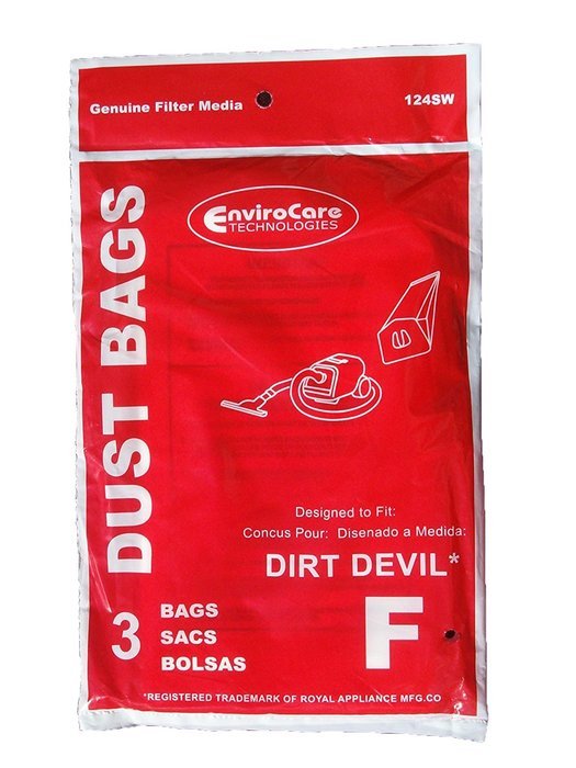 12 Royal Dirt Devil Canister Type F Allergy Vacuum Bags, Can Vac, Power