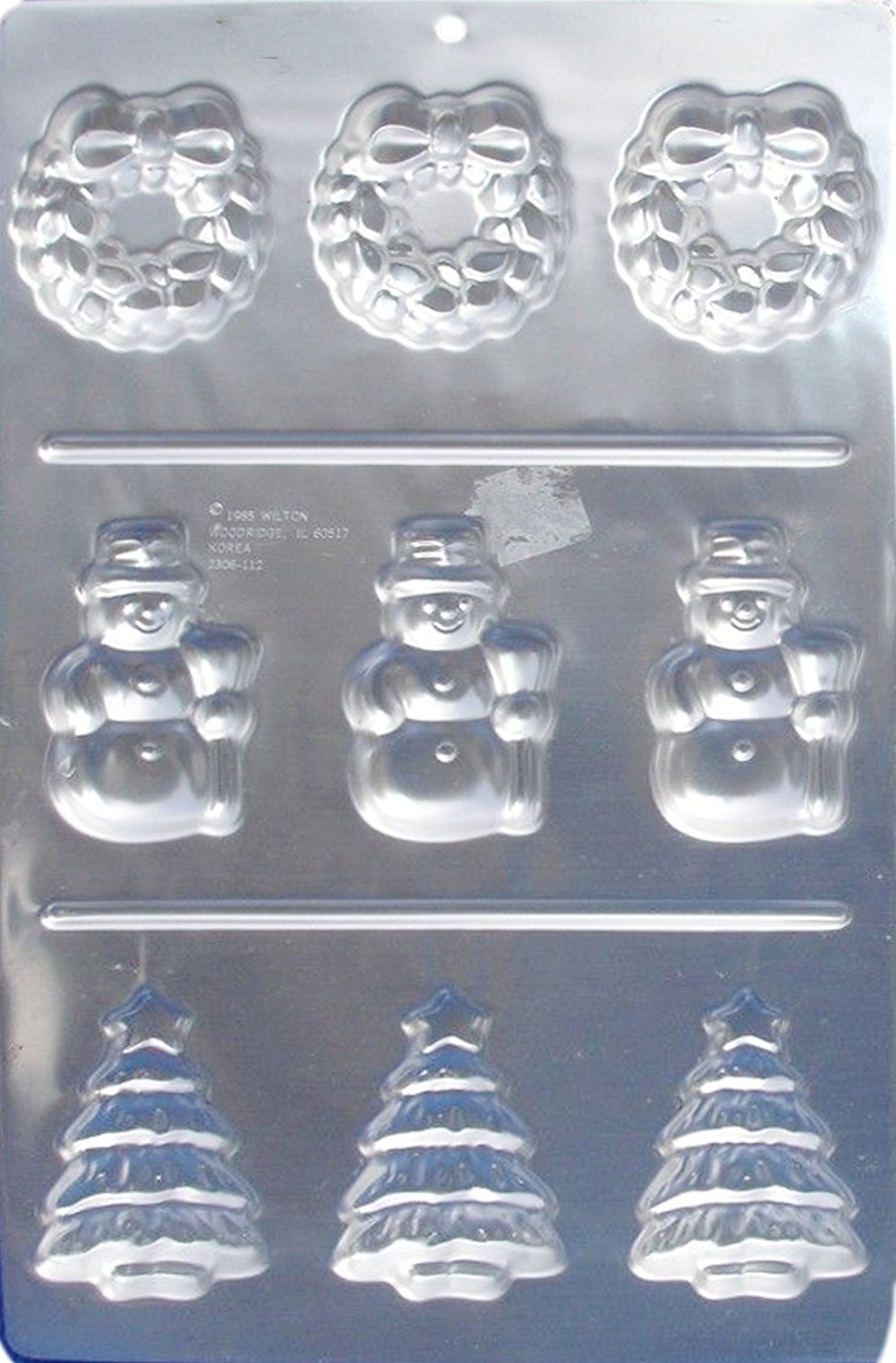 Wilton Christmas Wreath Snowman Christmas Tree Aluminum Baking Pan, 9 1