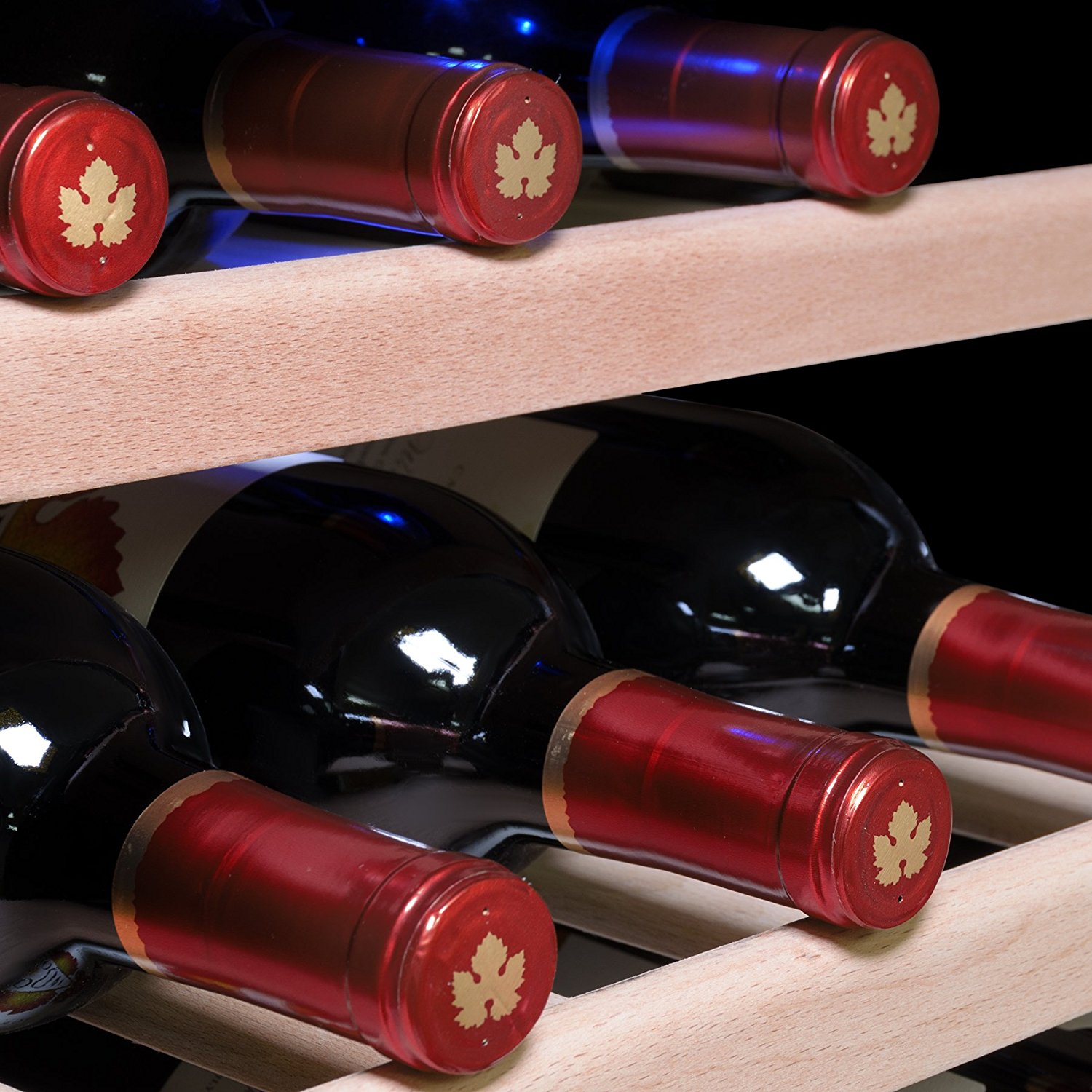 AKDY® 18 Bottles Freestanding Single Zone Thermoelectric Wood Shelf Wine Cooler Chiller