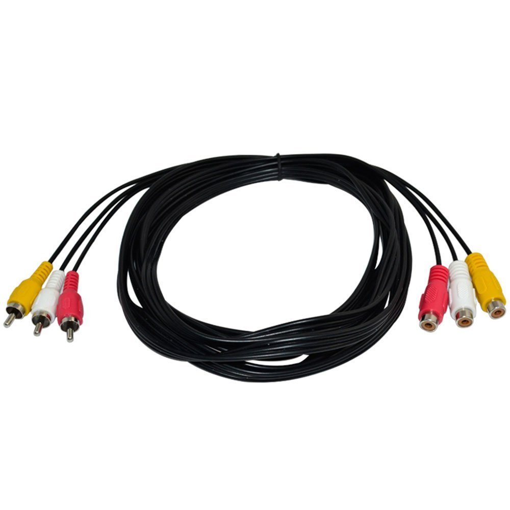 10ft 3RCA male to female Audio Composite extension Video Cable DVD free