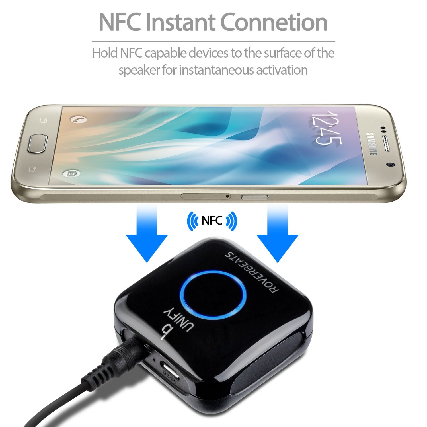 Etekcity Wireless Bluetooth 4.0 Receiver Audio Adapter (NFCEnabled