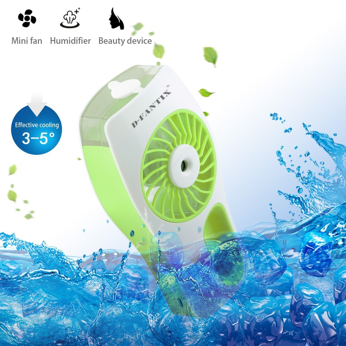 DFantiX Handheld Fan Battery Operated Portable Water Misting Fans