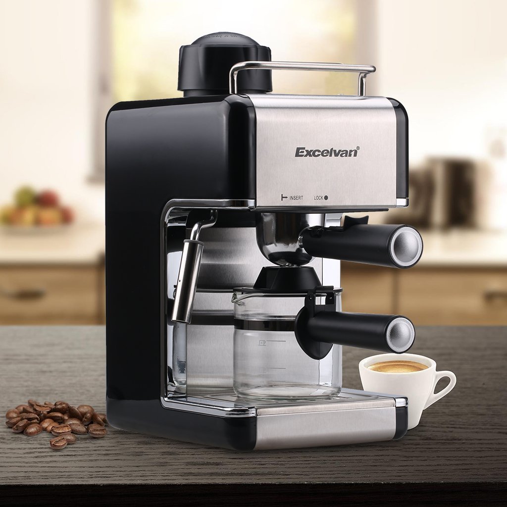 Excelvan CM6812 800W Mini Stainless Steel Coffeemaker Espresso Machine Steam Espresso Cappuccino