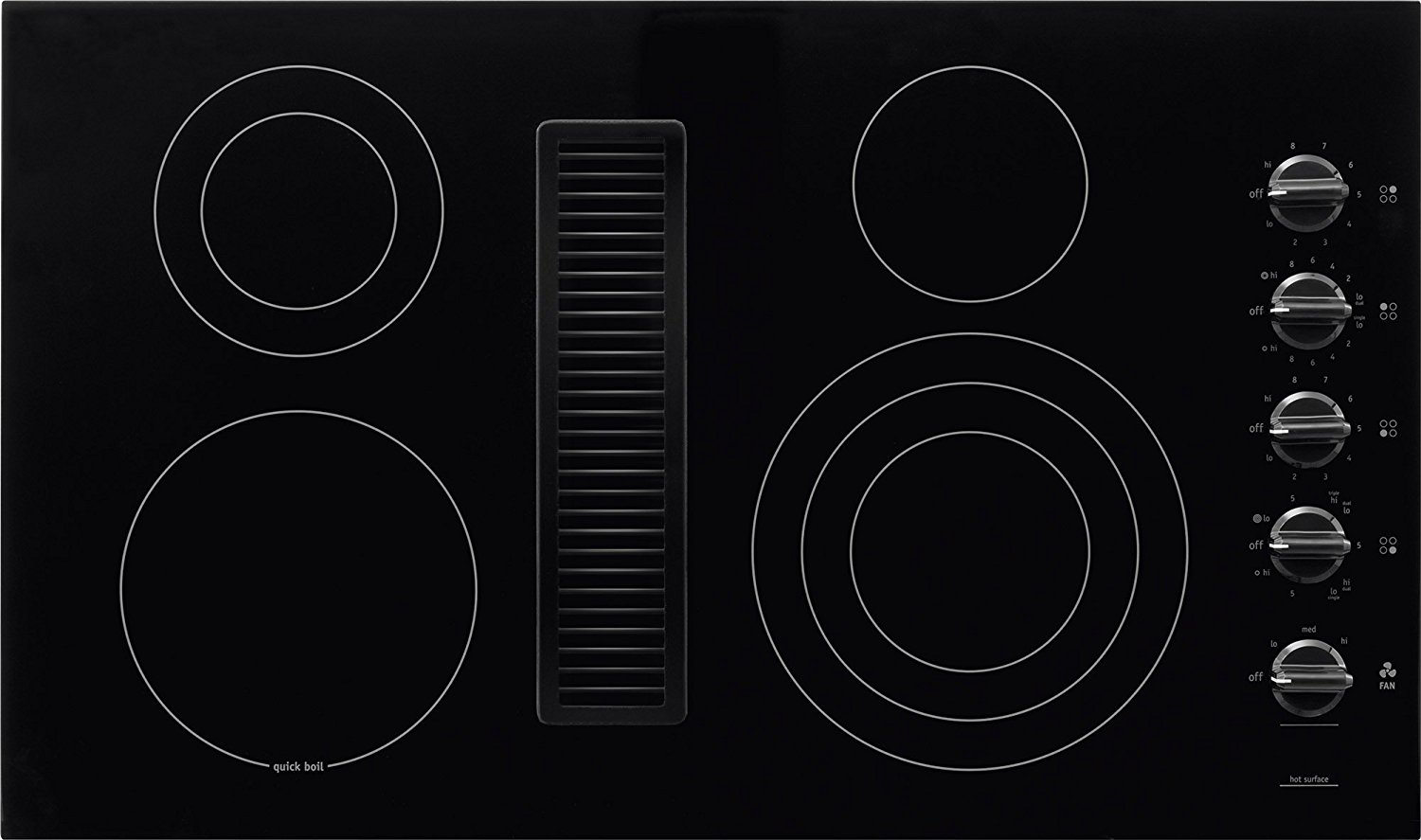 Frigidaire 36" Smoothtop Electric Black Cooktop with BuiltIn 500 CFM