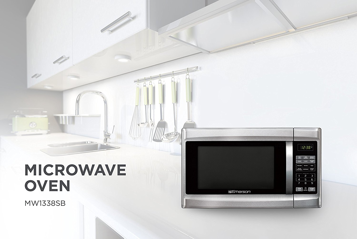 Emerson MW 1338SB, 1.3 CU. FT. 1000 Watt, Touch Control, Stainless