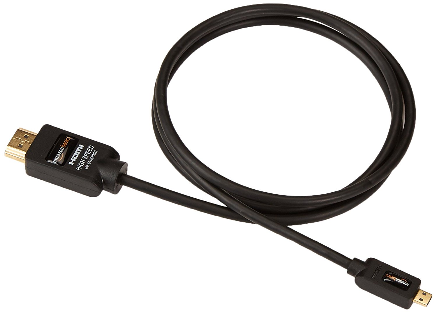 AmazonBasics HighSpeed MicroHDMI to HDMI Cable 2 Pack 3.3 Feet (1 Meter) Supports