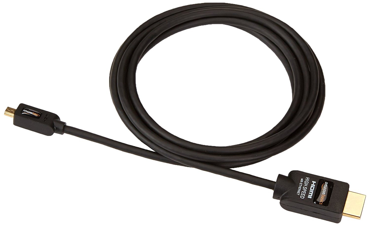 AmazonBasics HighSpeed MicroHDMI to HDMI Cable 2 Pack 3.3 Feet (1 Meter) Supports