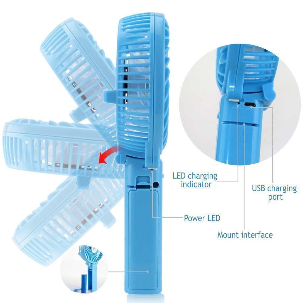 Rechargeable Fans Portable & Foldable Handheld Mini Fan Battery