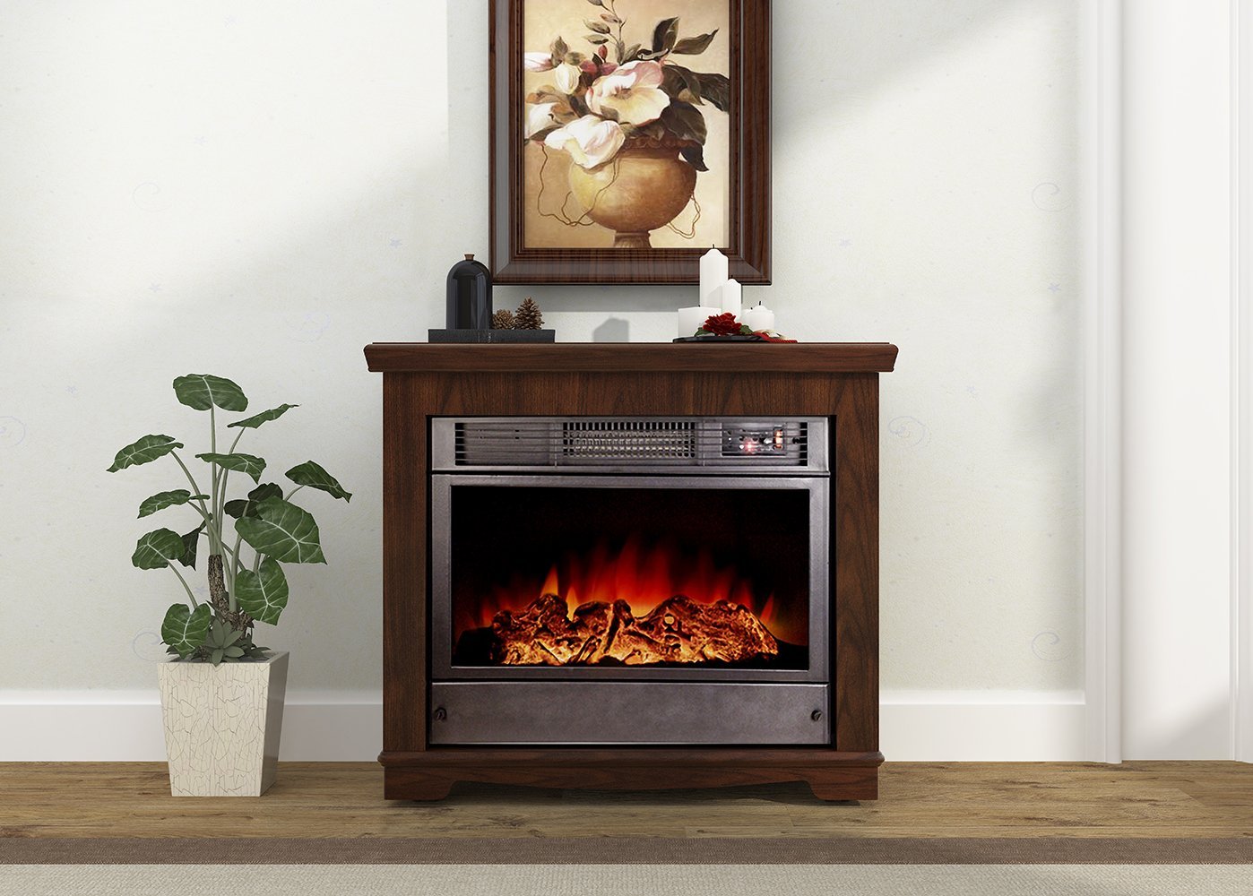 Argo Furniture Alessandra Electric Fireplace, Walnut N2 free image download