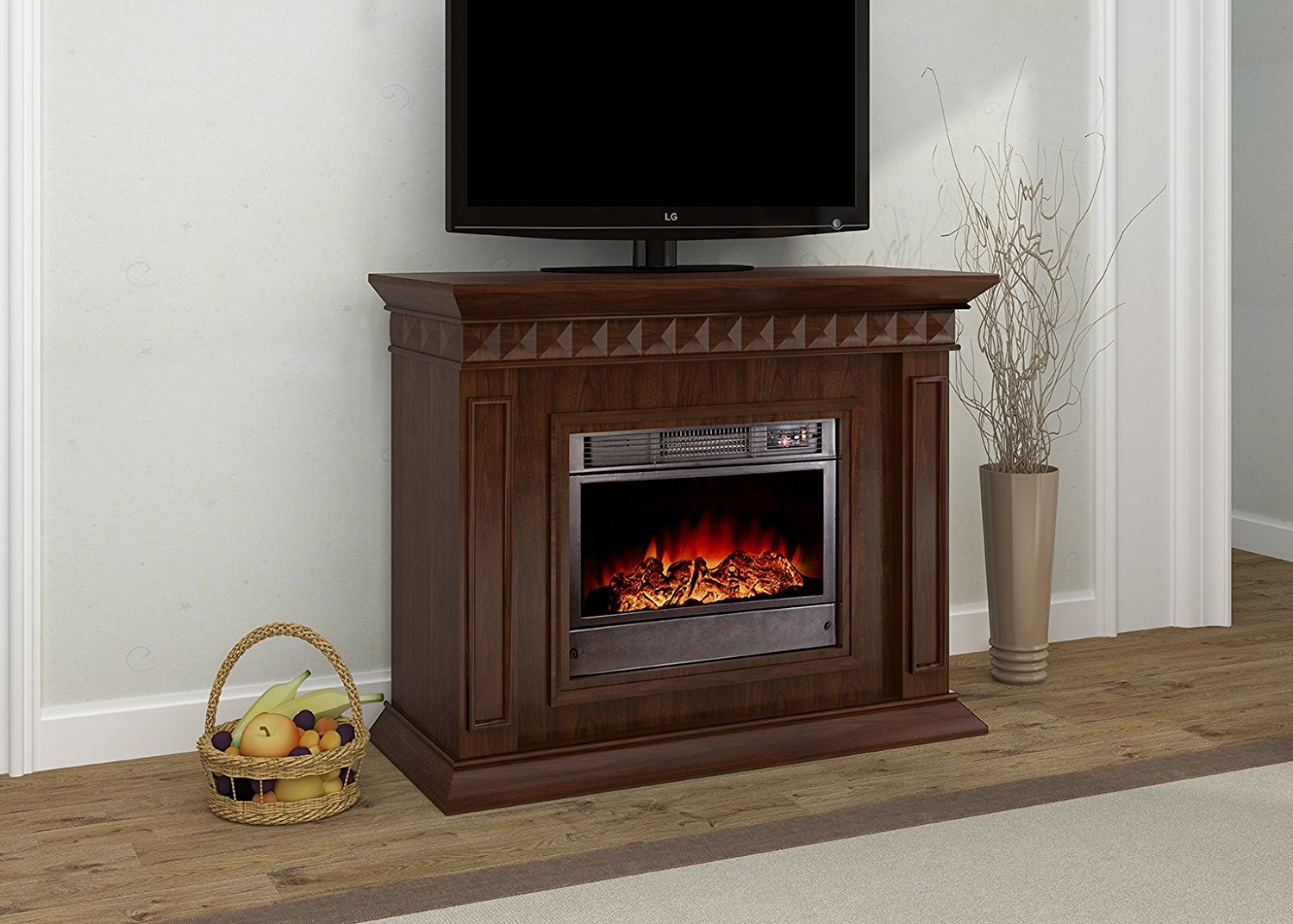 Argo Furniture Alessandra Electric Fireplace, Walnut N6 free image download