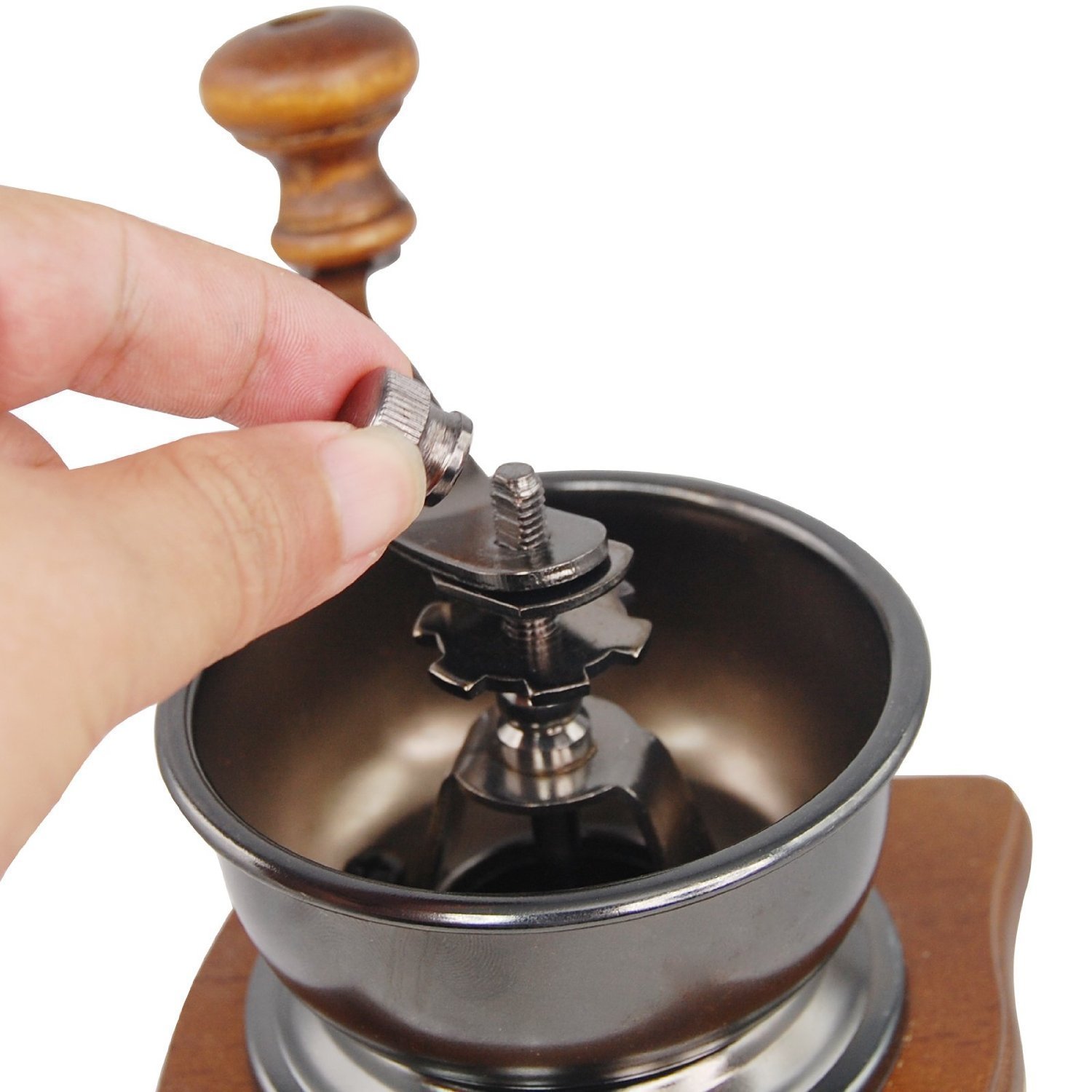 Manual Coffee Grinder,YINGMO Vintage Style Manual Coffee Bean Grinder Spice Herbs Wooden Retro