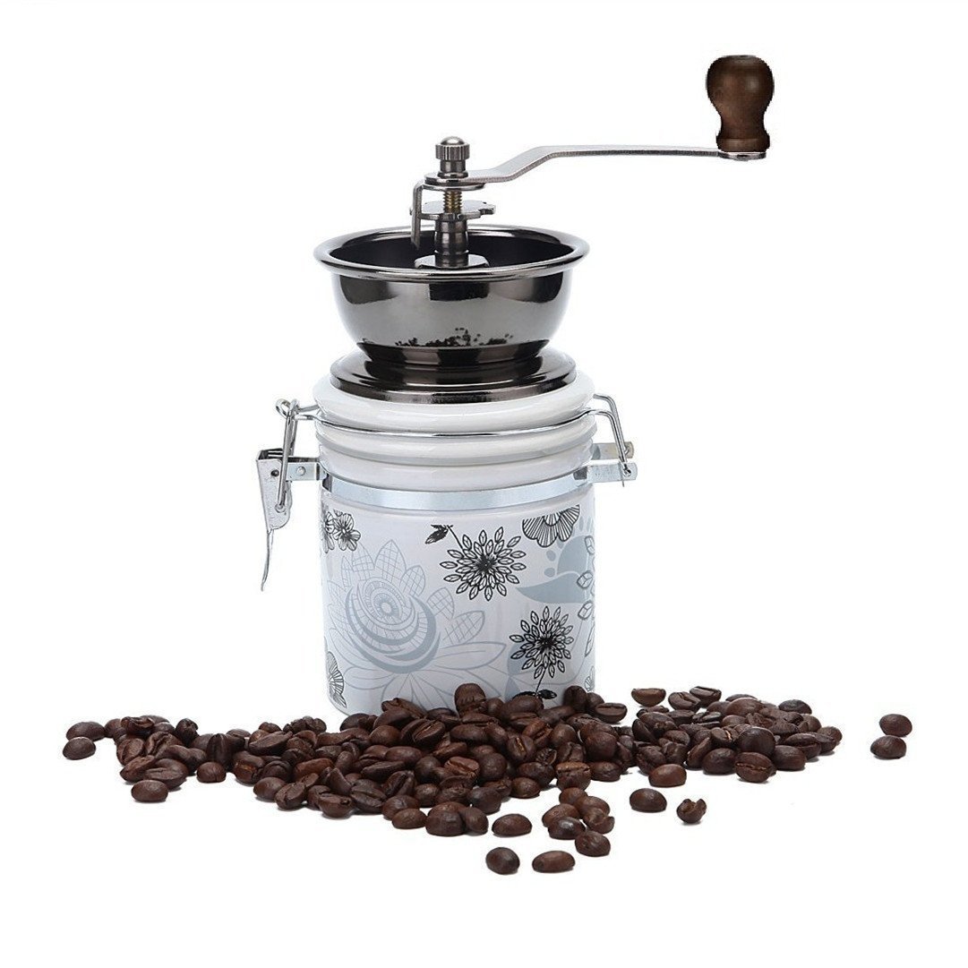 Manual Coffee Grinder,YINGMO Vintage Style Manual Coffee Bean Grinder Spice Herbs Wooden Retro