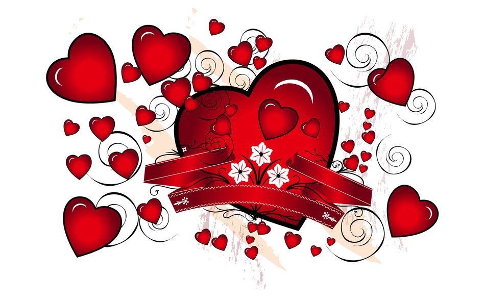Happy Valentines Day Hearts poster drawing free image download