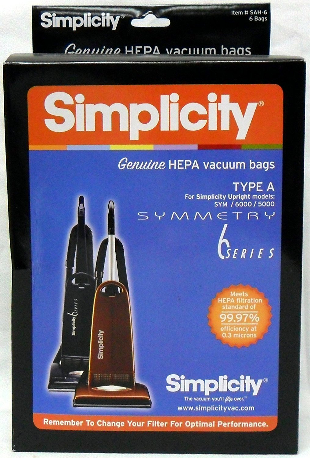 Simplicity Type A HEPA Vacuum Cleaner Bags 6 Pack free image download