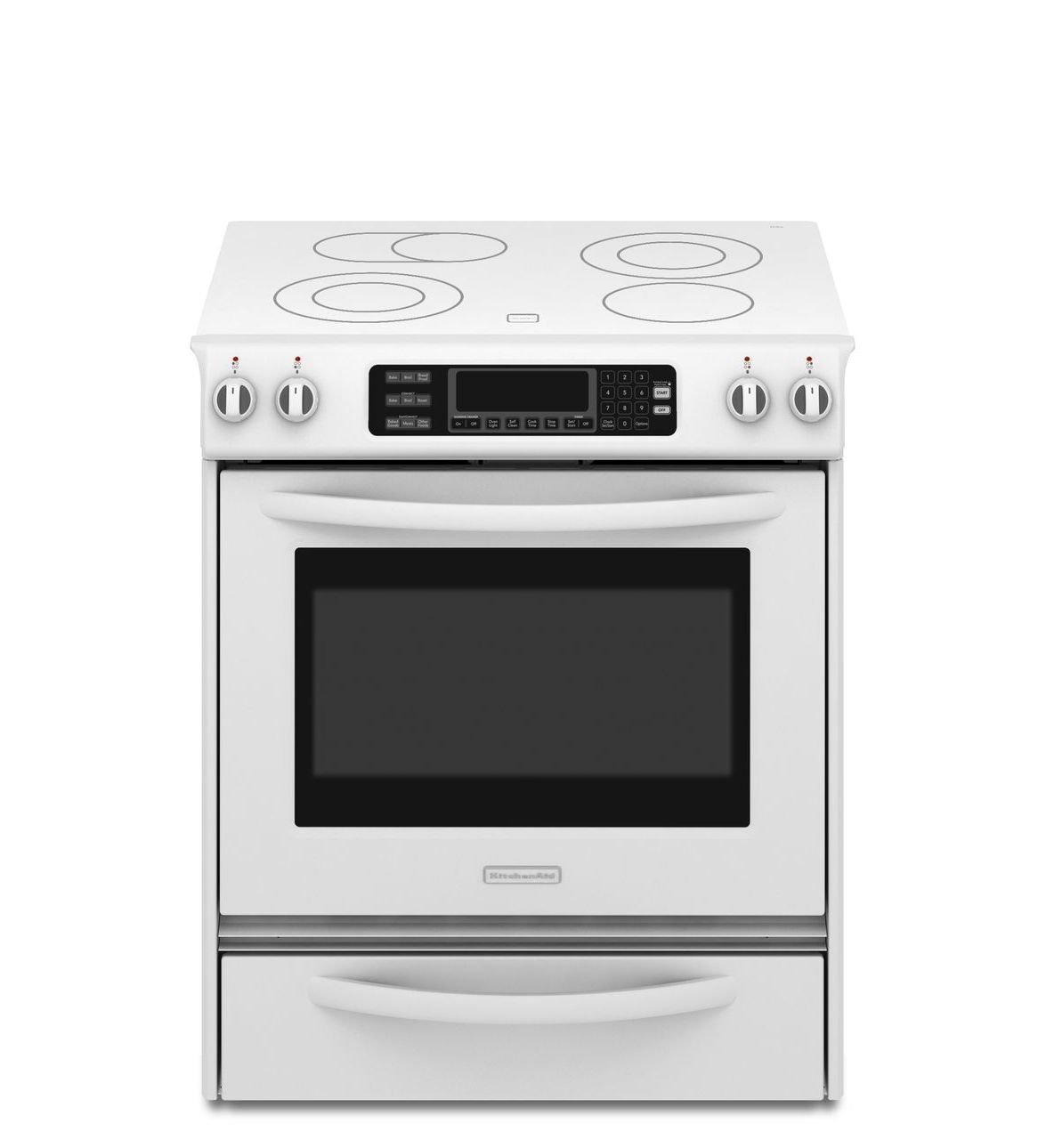 Kitchenaid KESS907SWW True Convection Oven Glass Cooktop Front Control Knobs Architect Series II