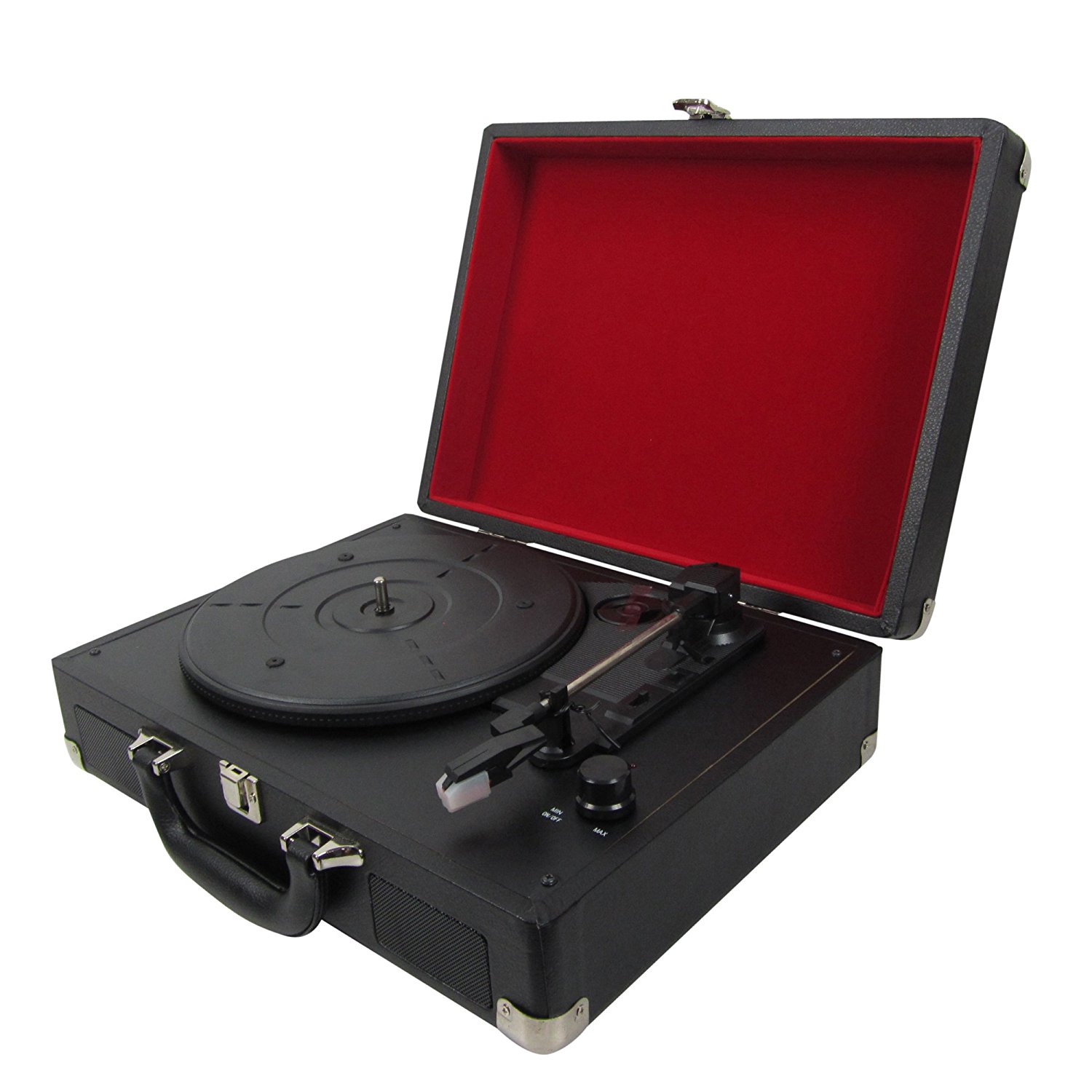 Keni Suitcase 3 Speed Stereo Turntable with Built in Speakers, USB port